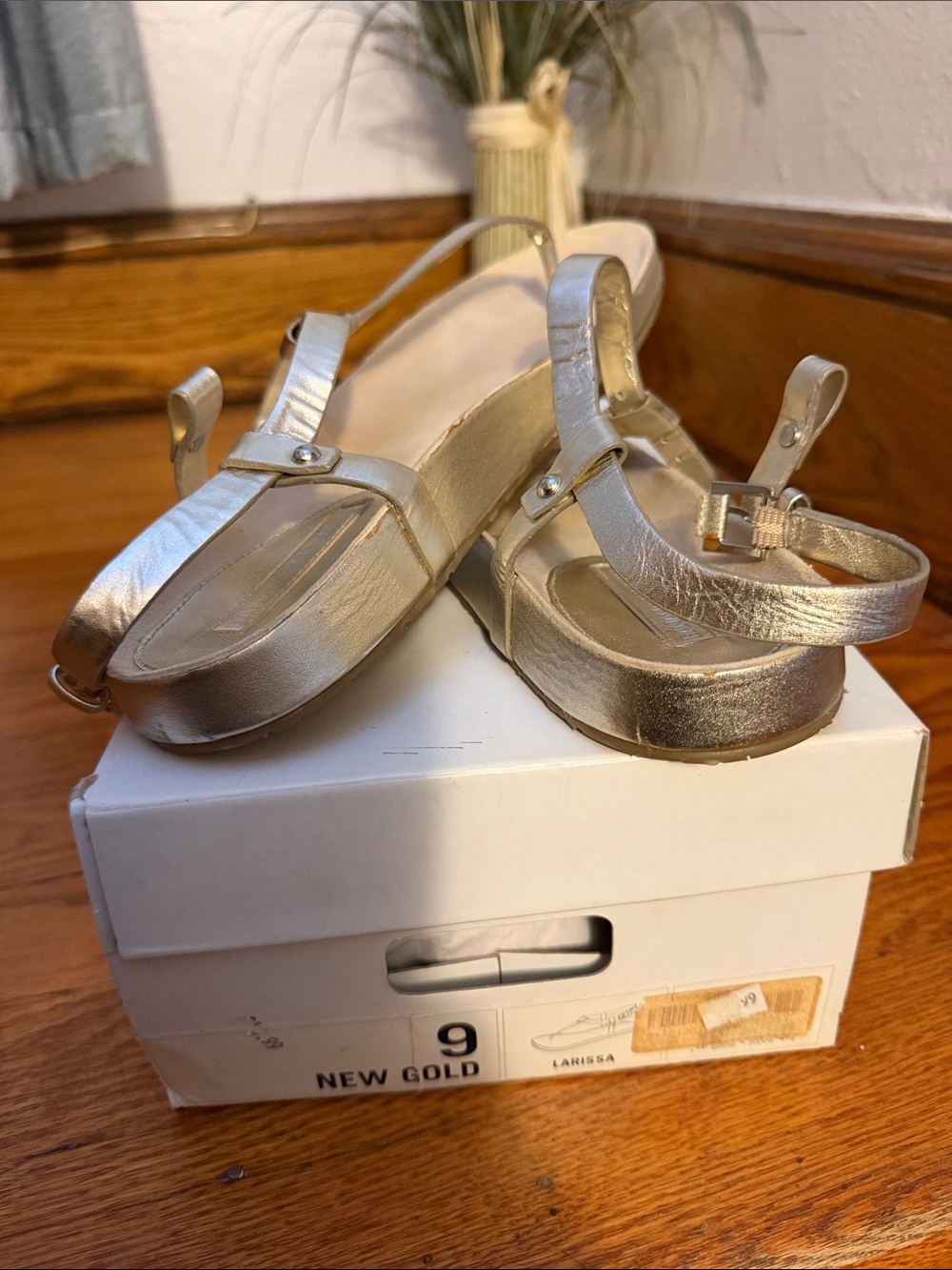 Banana Republic Gold Metallic Platform Thong Sandals